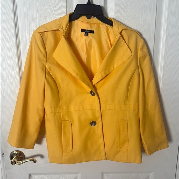 Rafaella Yellow Blazer with Notched Lapel and Tailored Fit size small - Picture 1 of 3
